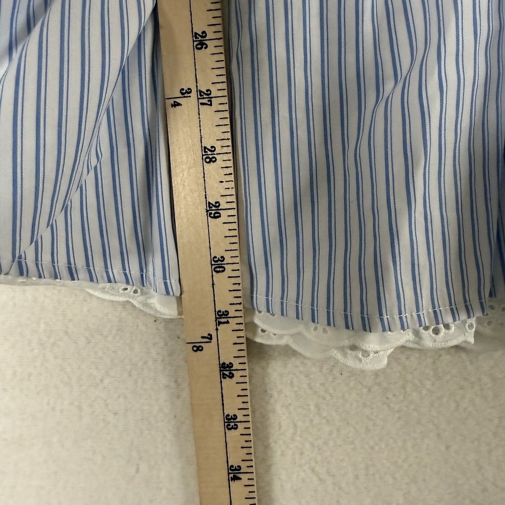 Womens Dress Mini Corset Milkmaid Style Size XL Stripes Nautical Slip Blue Bow - Picture 10 of 11